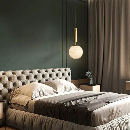Jade Minimalismo Metallo Alabastro Lampada a Sospensione Camera da Letto Soggiorno