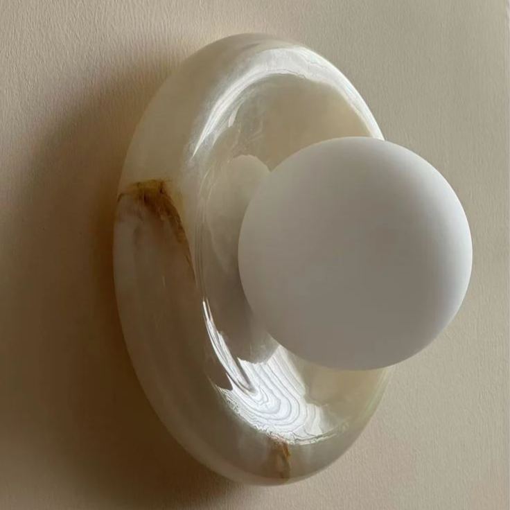 Elif Modern Round Marble Wall Light Shades Bedroom Living Room