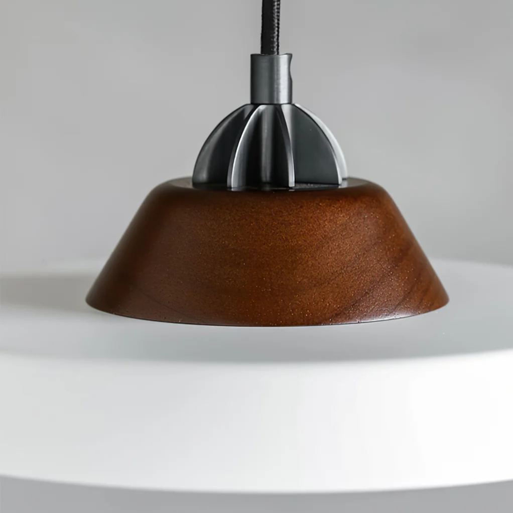 Valentina Vintage Round Wood Metal Pendant Light Dining Room