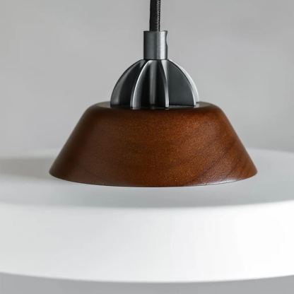 Valentina Vintage Round Wood Metal Pendant Light Dining Room