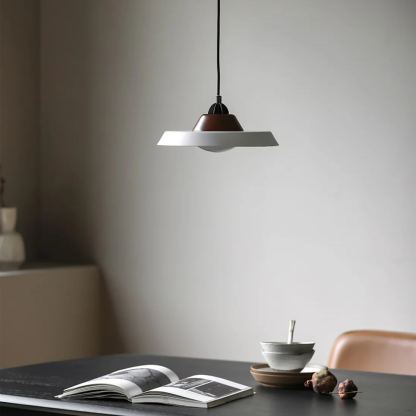 Valentina Vintage Round Wood Metal Pendant Light Dining Room