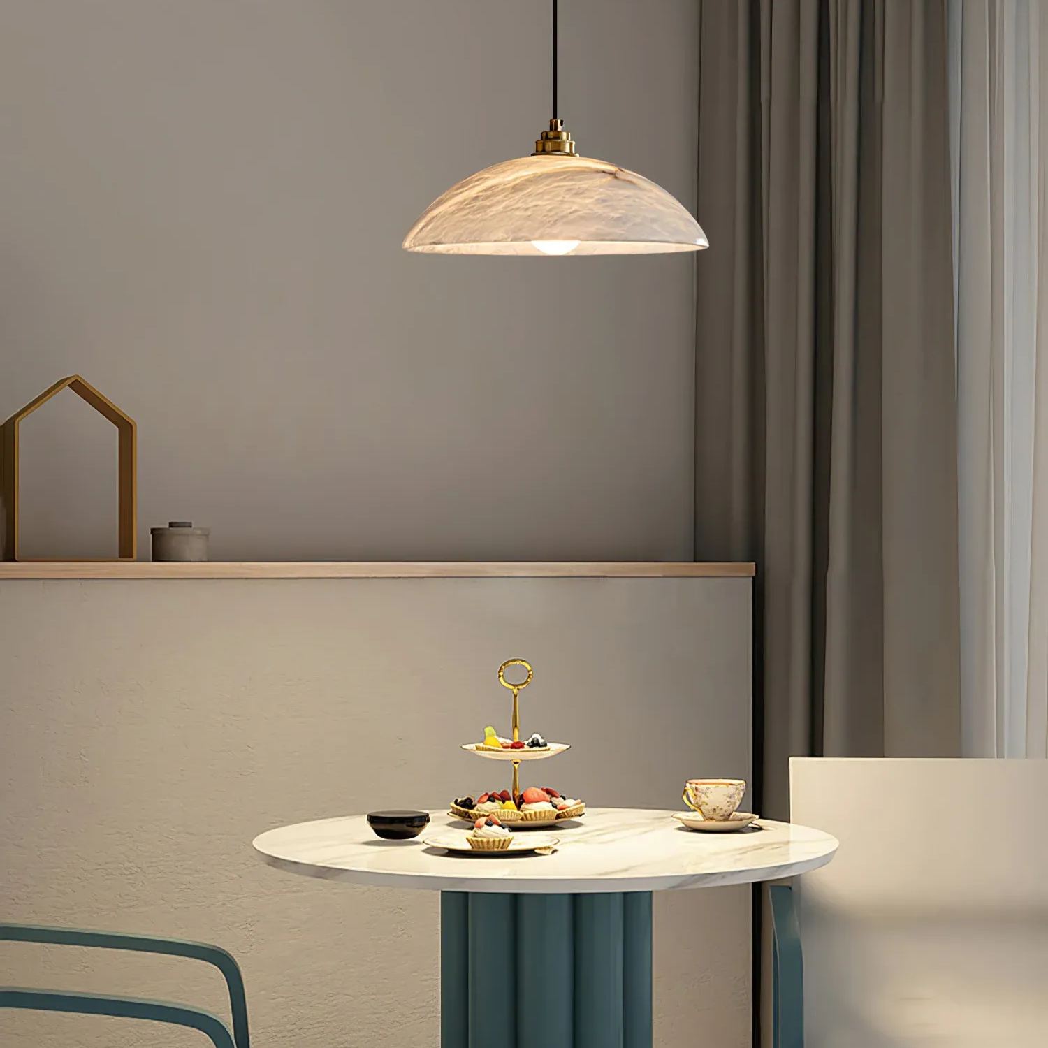 Jade Minimalismo Metallo Alabaster Lampada a Sospensione Camera da Letto Soggiorno