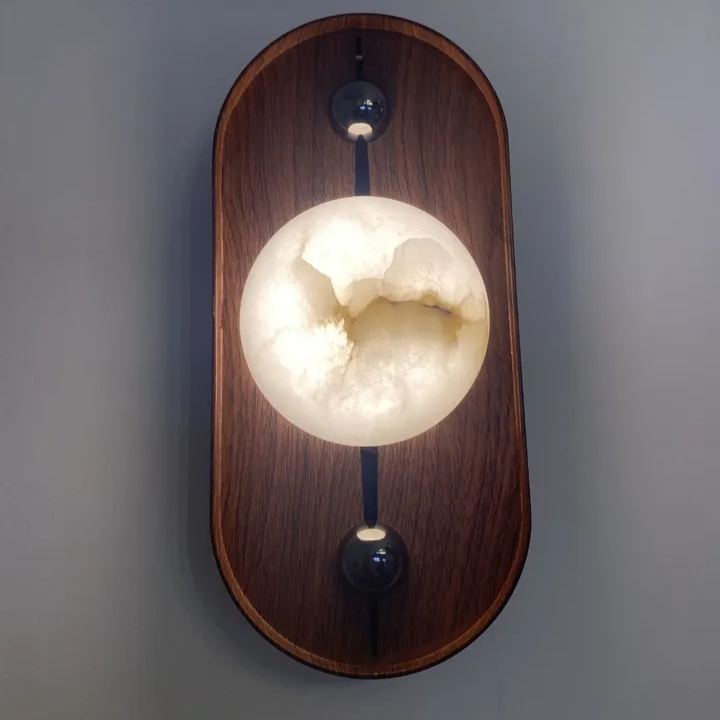 Jade Vintage Metallo Alabastro LED Applique Camera da letto Sala da pranzo