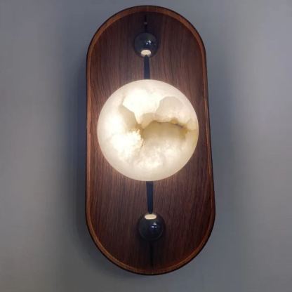 Jade Vintage Metallo Alabastro LED Applique Camera da letto Sala da pranzo