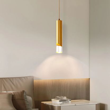Meza Modern Cylinder Metal Acrylic Pendant Light Bedroom Dining Room