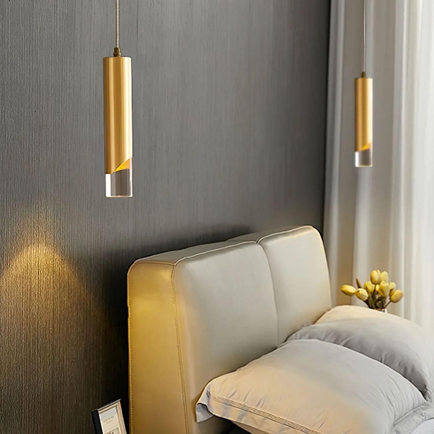 Meza Moderno Cilindrico Metallo Acrilico Lampadario a sospensione Camera da letto Sala da pranzo