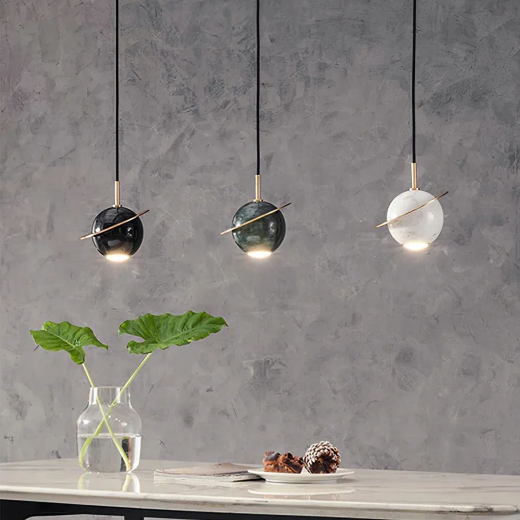 Valentina Modern Sphere Marble Pendant Light Bedroom Dining Room