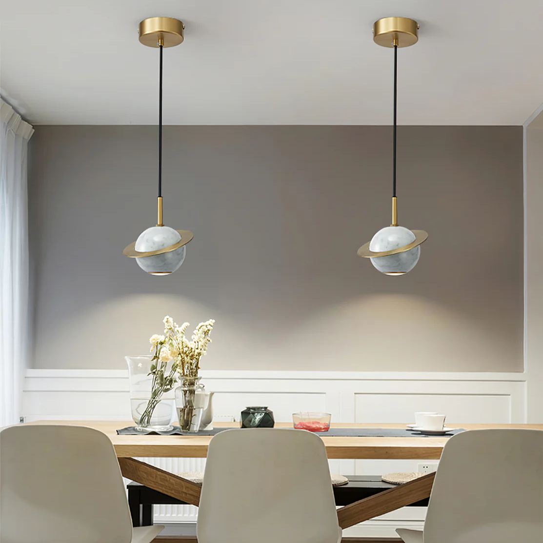 Valentina Modern Sphere Marble Pendant Light Bedroom Dining Room