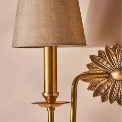 Alessio Vintage Classical Brass Fabric Wall Light Shades Bedroom Living Room