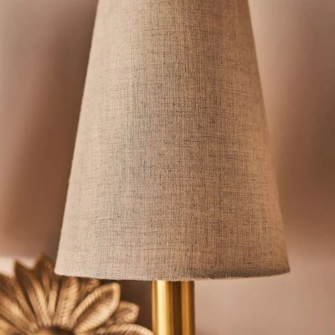 Alessio Vintage Classical Brass Fabric Wall Light Shades Bedroom Living Room