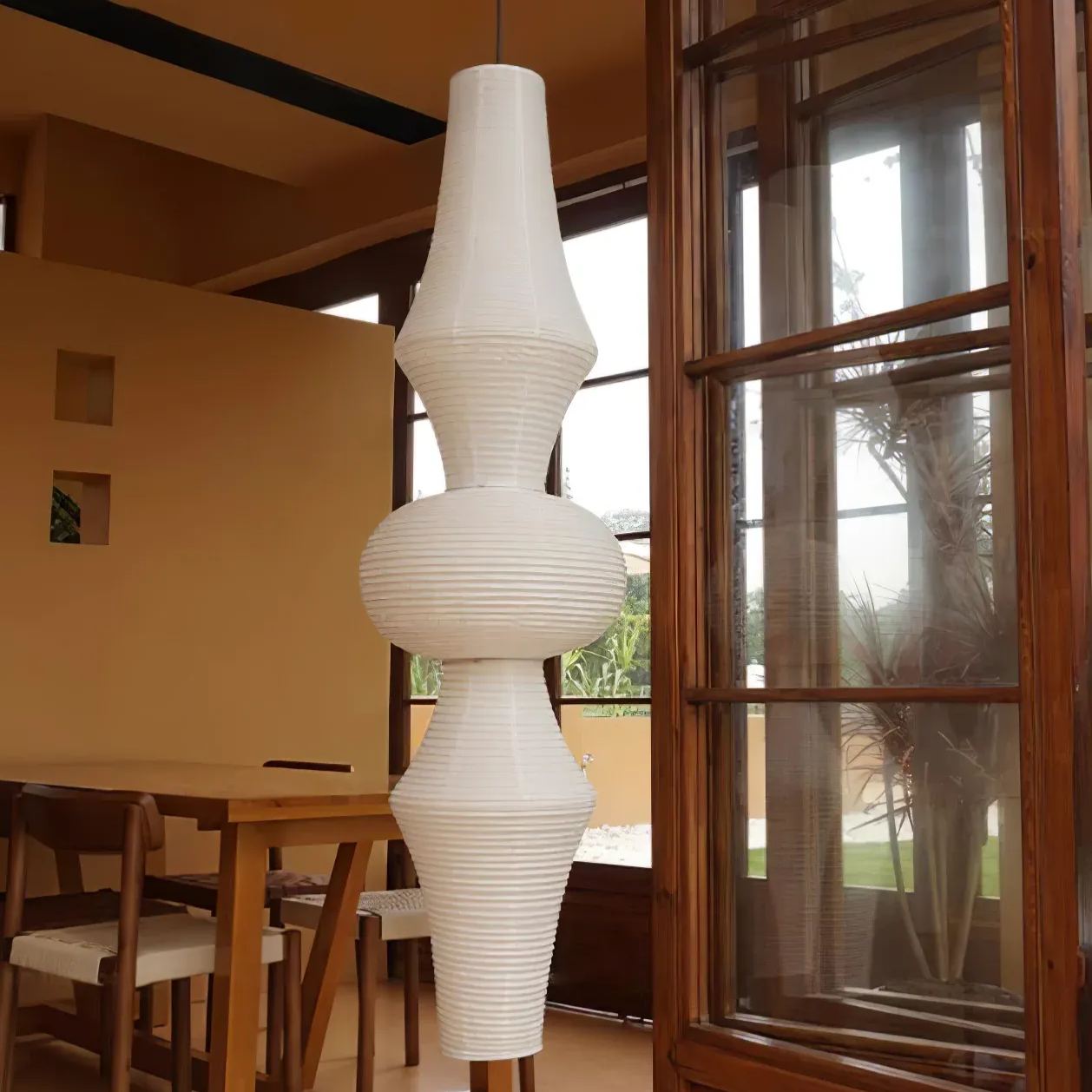 Renée Stile Geometrico Metallo Carta Lampada a Sospensione Camera da Letto Soggiorno