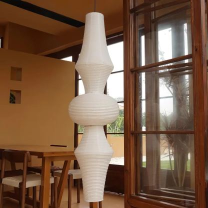 Renée Stile Geometrico Metallo Carta Lampada a Sospensione Camera da Letto Soggiorno