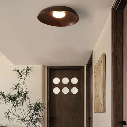 Muto Modern Round Wood Ceiling Light Bedroom Hallway Living Room