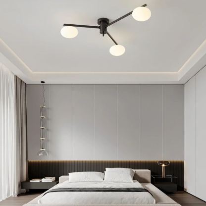 Valentina Minimalismo Metallo Vetro Lampada da Soffitto Camera da Letto Soggiorno