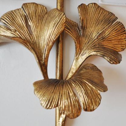 Alessio Vintage Classical Gingko Brass Wall Light Bedroom Living Room