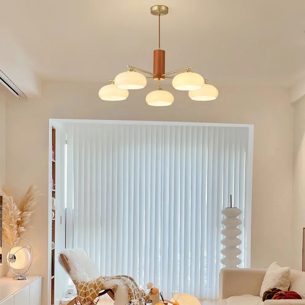 Valentina Modern Metal Glass Elliptical Pendant Light Shades Living Dining Room