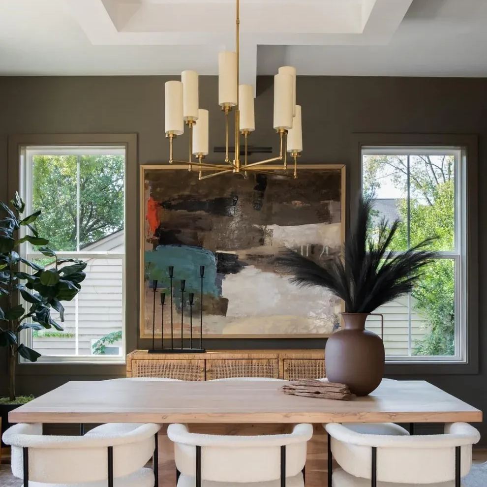 Alessio Modern Classical Brass Fabric Chandelier Shades Living Dining Room