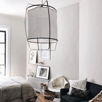 Ozawa Lampadario in Tessuto Stile Cottage Moderno per Soggiorno Sala da Pranzo Camera da Letto