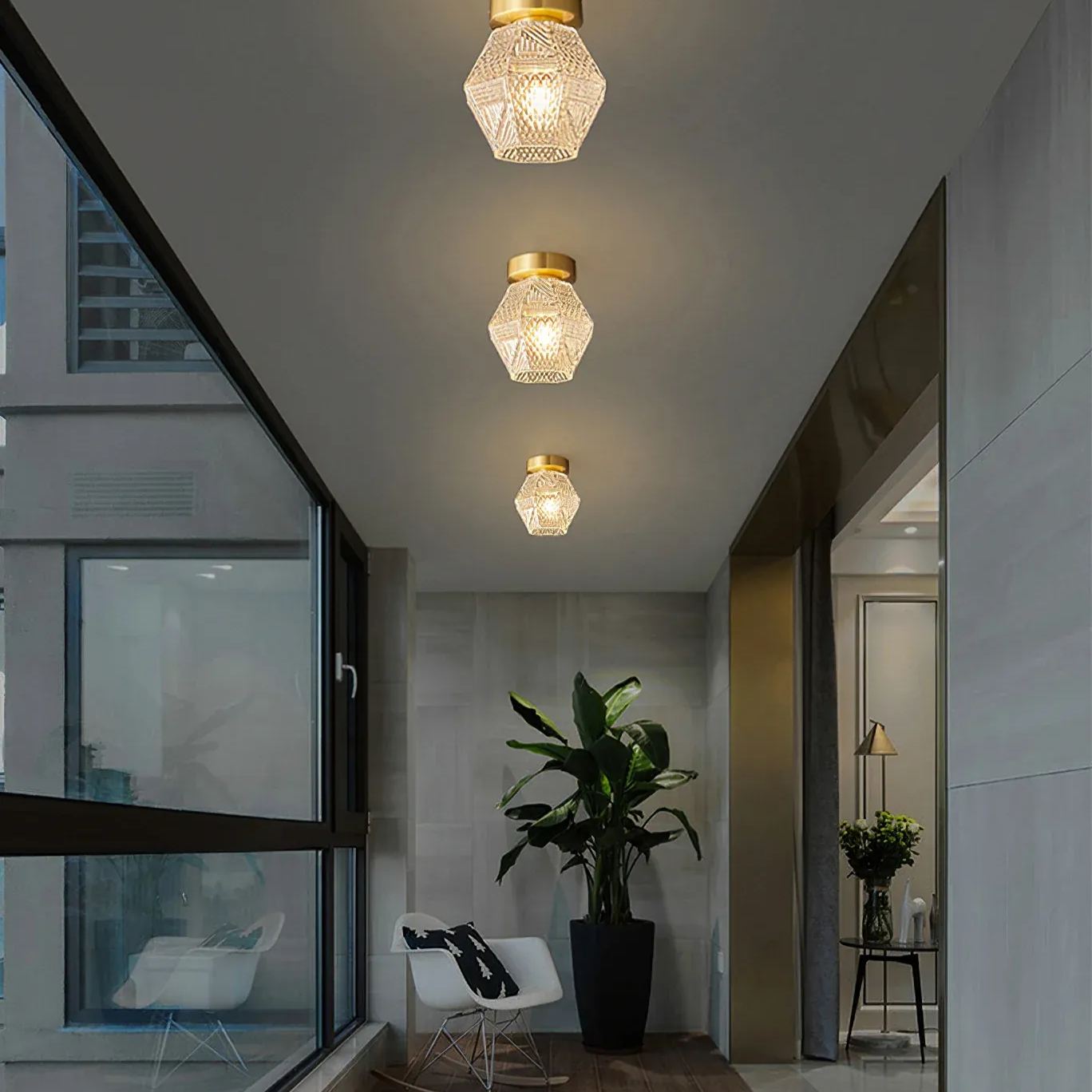 Alessio Vintage Luxury Glass Ceiling Light Shades Bedroom Hallway