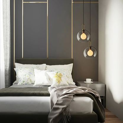 Hailie Moderno Rotondo Vetro Lampada a sospensione Camera da letto Corridoio Soggiorno