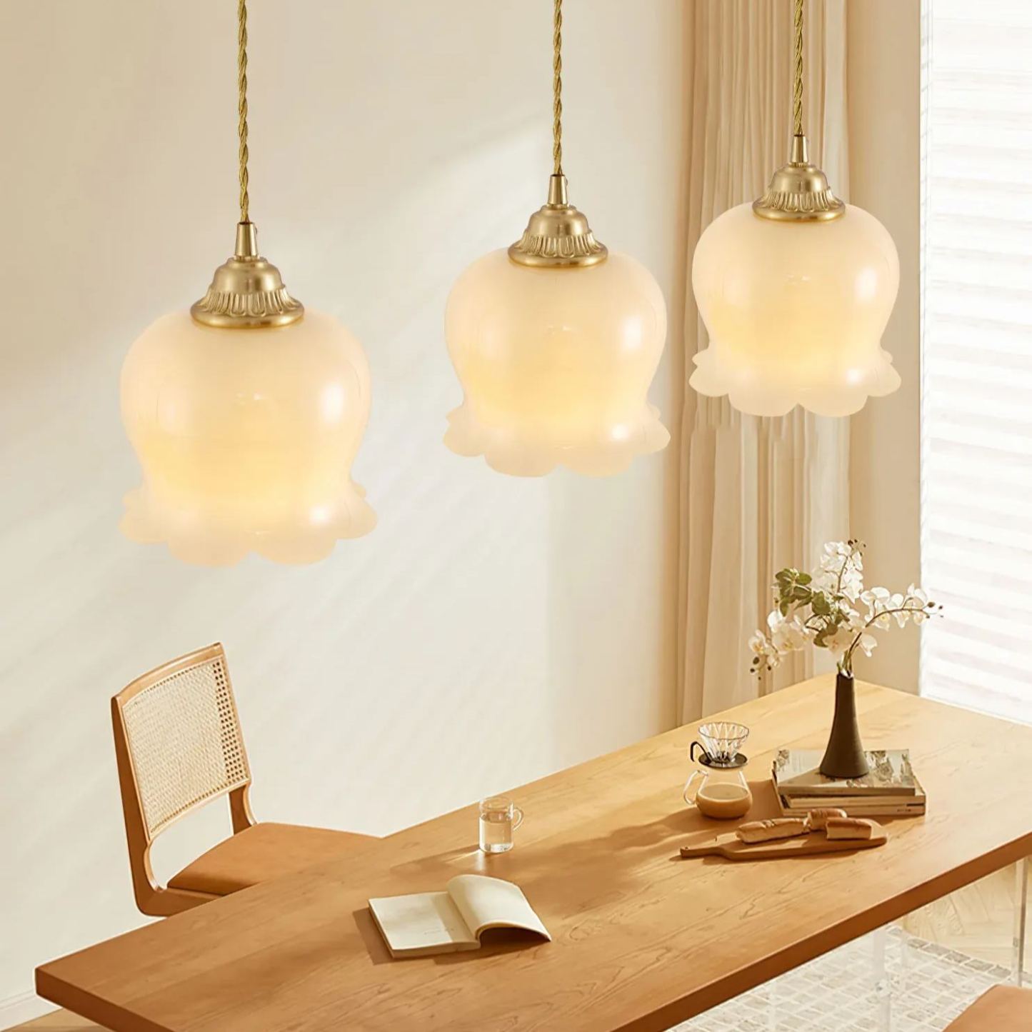 Carins Vintage Fiore Resina Lampada a sospensione Camera da letto Soggiorno
