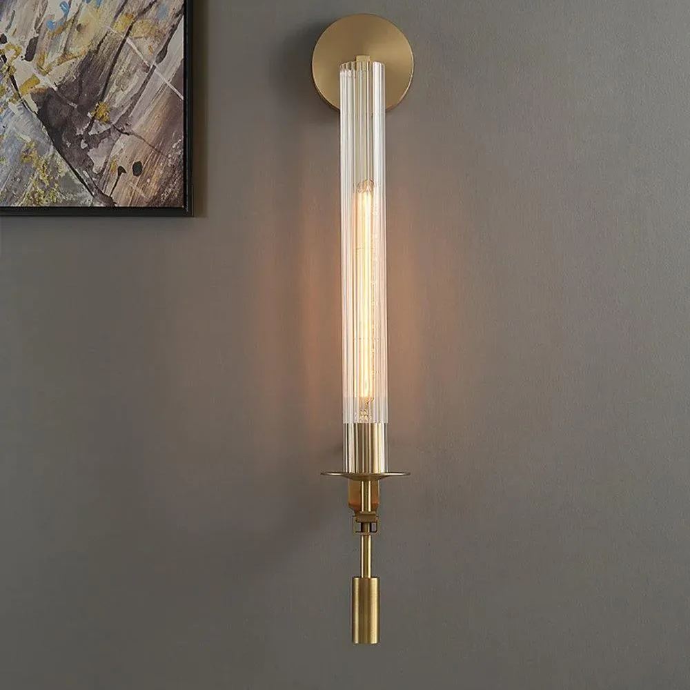 Alessio Minimalismo Ottone Metallo Vetro Lampada da Parete Camera da Letto Soggiorno