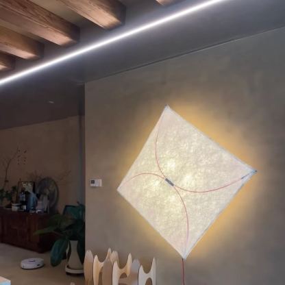 Ozawa Natural Paper Metal White Wall Lamp Dining Room Bedroom