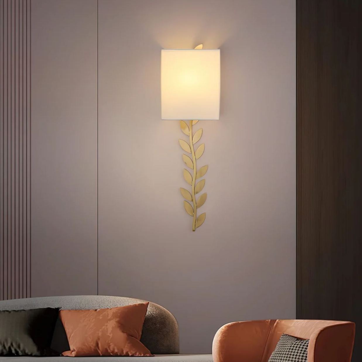 Valentina Modern Minimalism  Wall Lamp Metal Fabric Bedroom  Dining Room