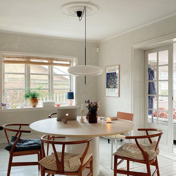 Leilani Nordico LED Moderna Lampada a Sospensione Ovale Singola Bianco