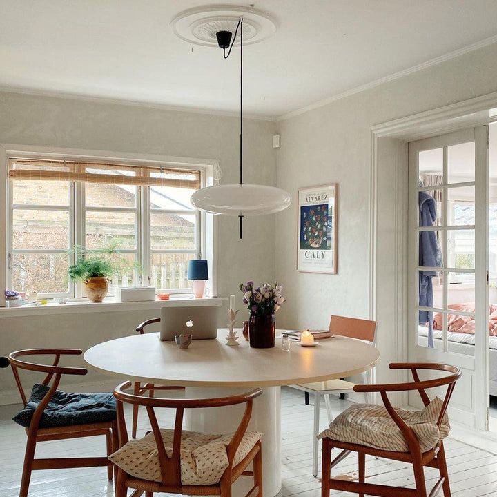 Leilani Nordico LED Moderna Lampada a Sospensione Ovale Singola Bianco