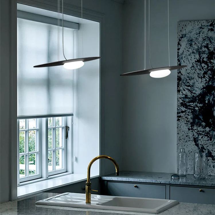 Hailie Modern Round Metal Acrylic Pendant Light Bedroom Dining Room