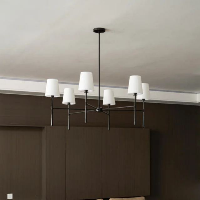 Alessio Vintage Classical Brass Fabric Pendant Light Shades Living Dining Room