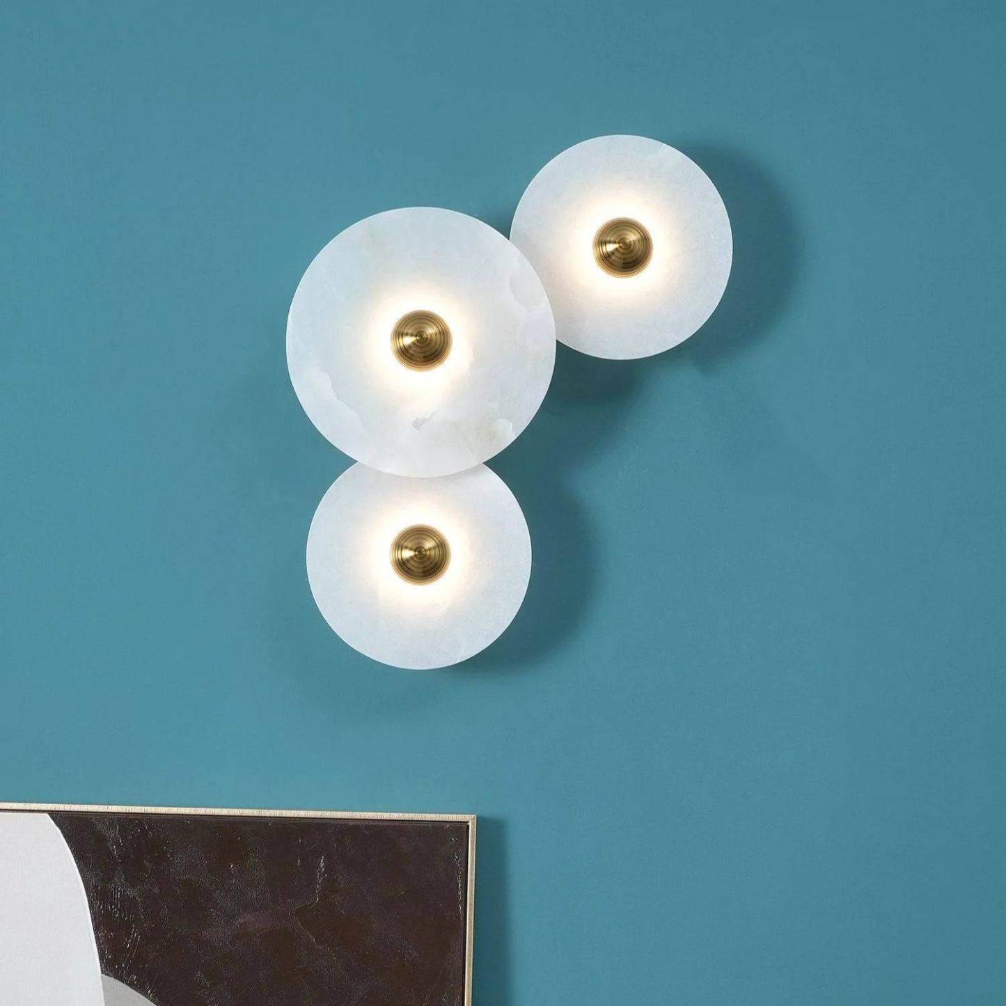 Jade Moderno Metallo Alabastro Applique Sala da pranzo Camera da letto