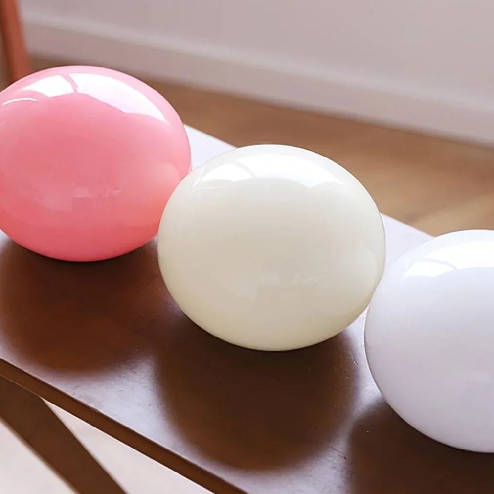 Elif Modern Marshmallow Round Glass Wall Light Shades Bedroom Hallway
