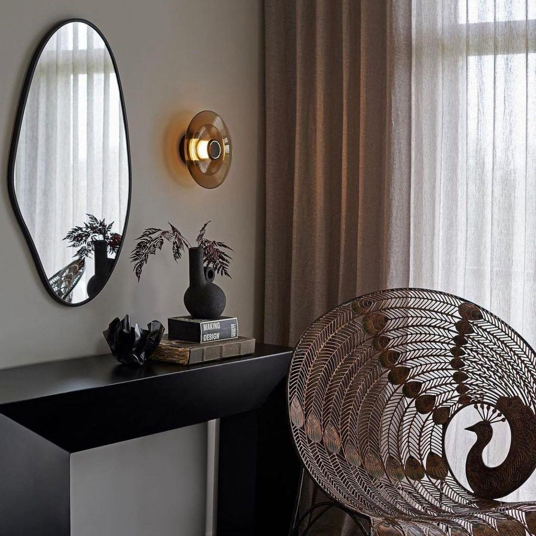 Hailie Vintage Round Glass Wall Light Shades Bedroom Hallway Kitchen