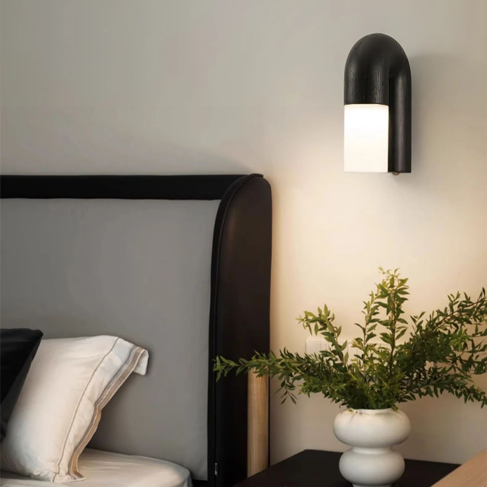 Ozawa Legno Noce Metallo Nero Applique Sala da pranzo Camera da letto