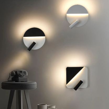 Edge Minimalismo Metallo Nero Bianco Applique Sala da pranzo Camera da letto