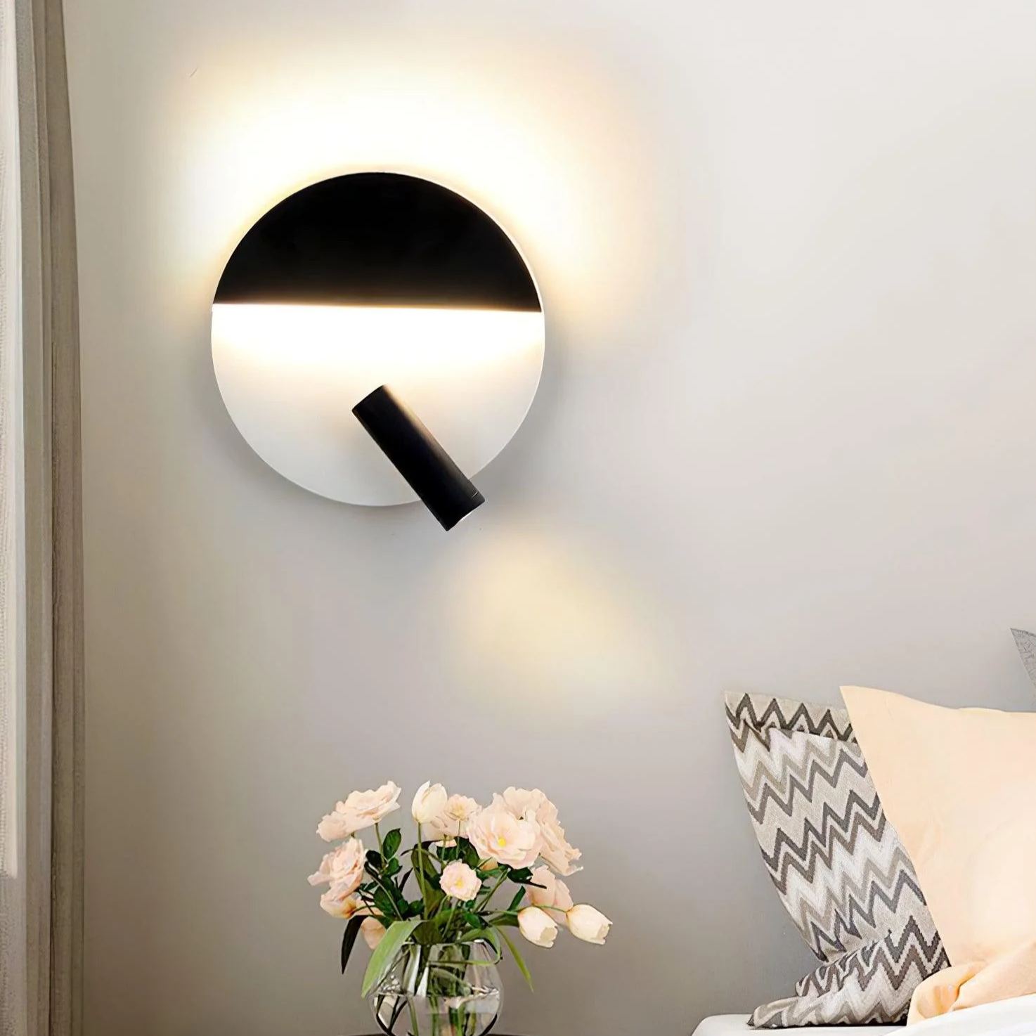 Edge Minimalismo Metallo Nero Bianco Applique Sala da pranzo Camera da letto