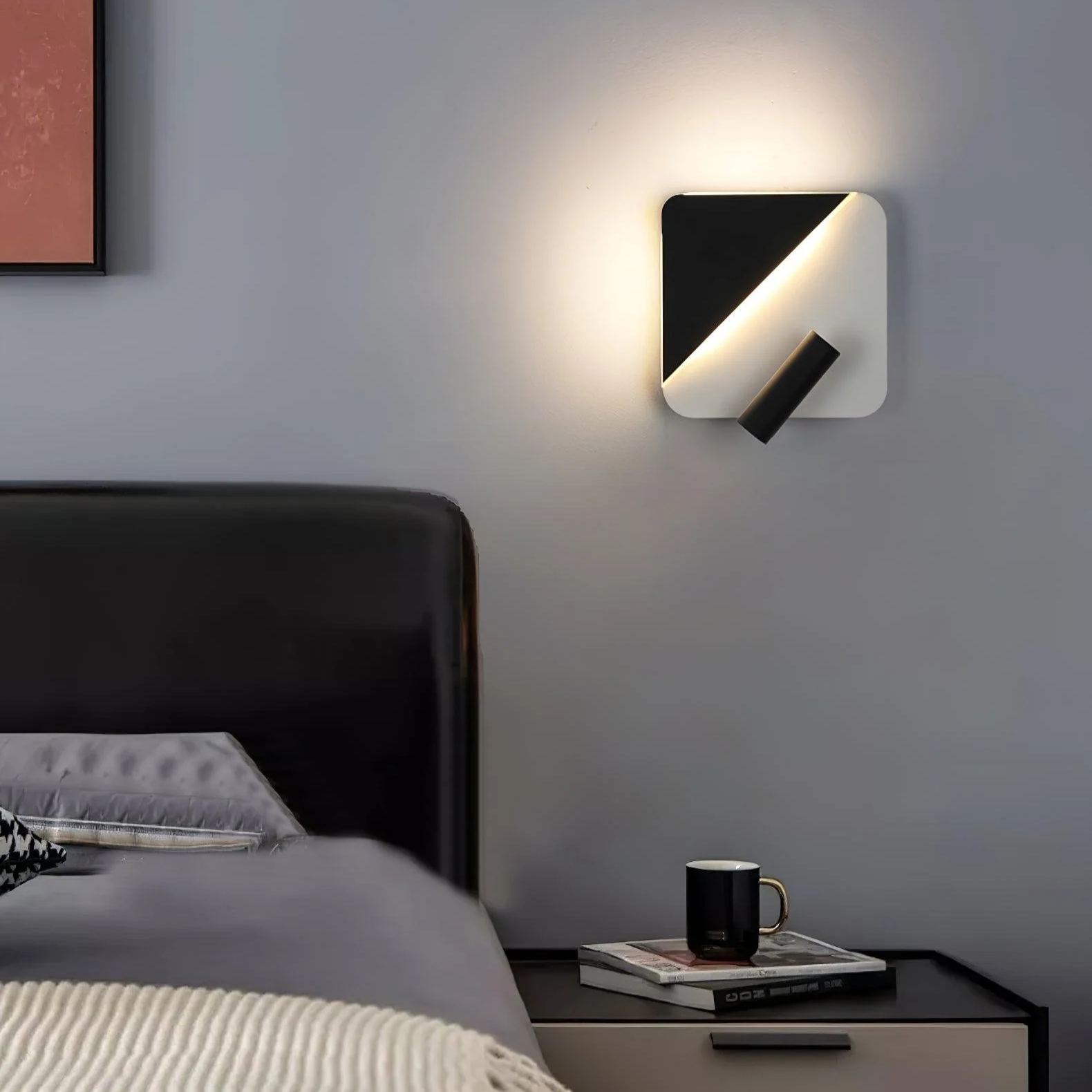 Edge Minimalismo Metallo Nero Bianco Applique Sala da pranzo Camera da letto