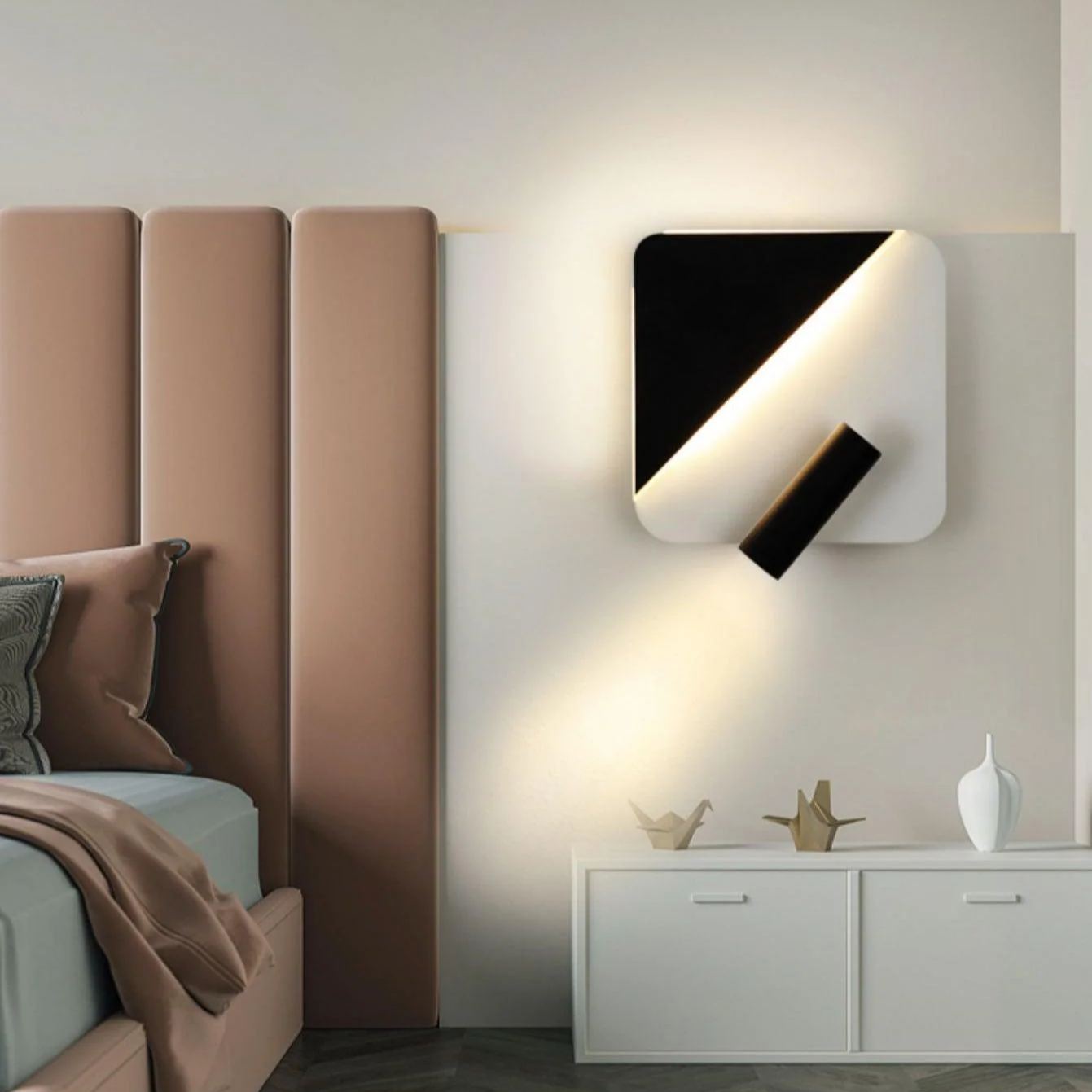 Edge Minimalismo Metallo Nero Bianco Applique Sala da pranzo Camera da letto