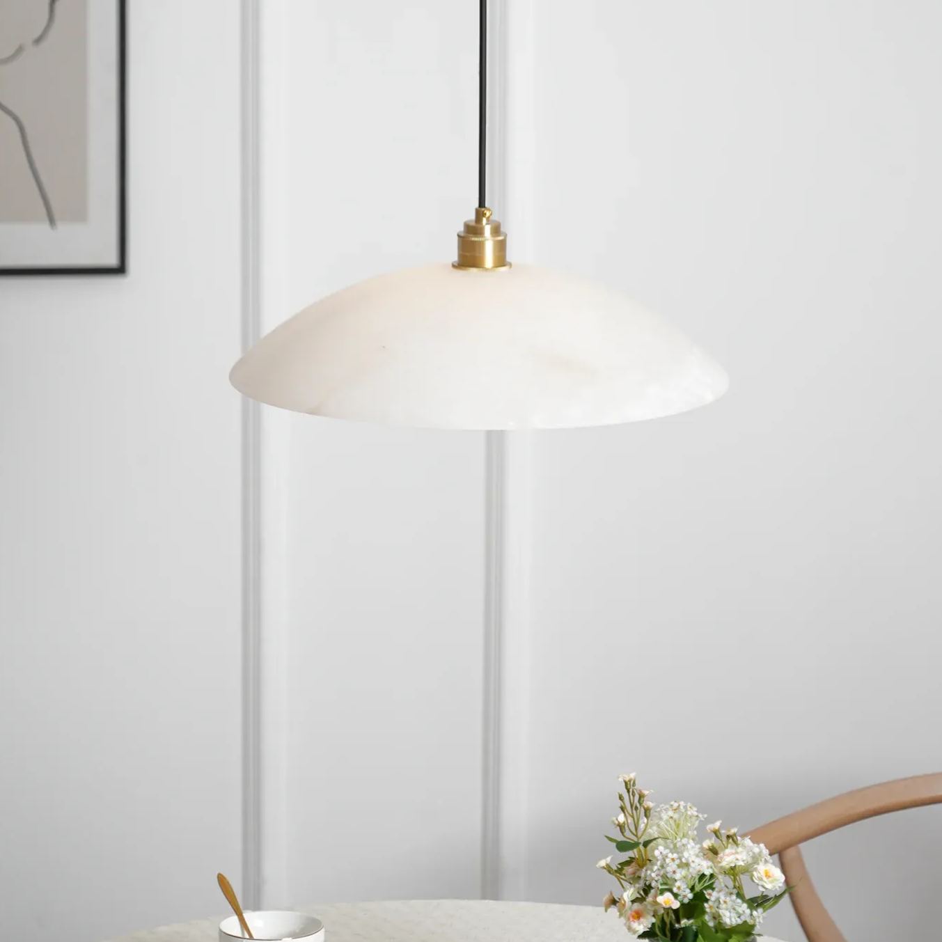 Jade Minimalismo Metallo Alabaster Lampada a Sospensione Camera da Letto Soggiorno