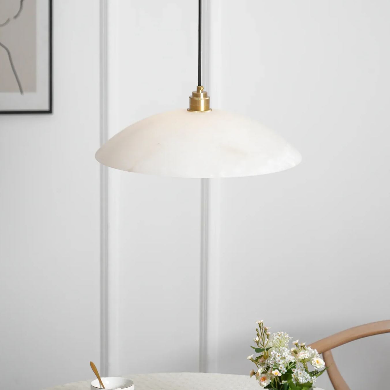 Jade Minimalismo Metallo Alabaster Lampada a Sospensione Camera da Letto Soggiorno