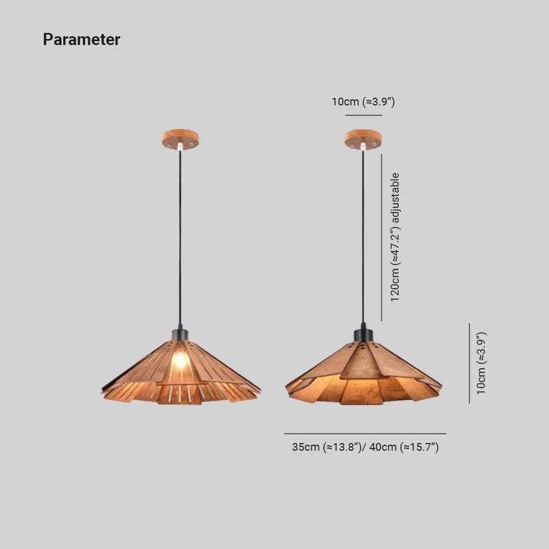 Arisha Lampade a Sospensione Retro Vintage, Metallo/Legno Giallo/Marrone