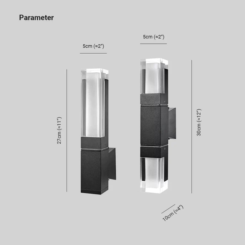 Orr Moderno LED Applique da Esterni Metallo Nero Rettangolare Impermeabile