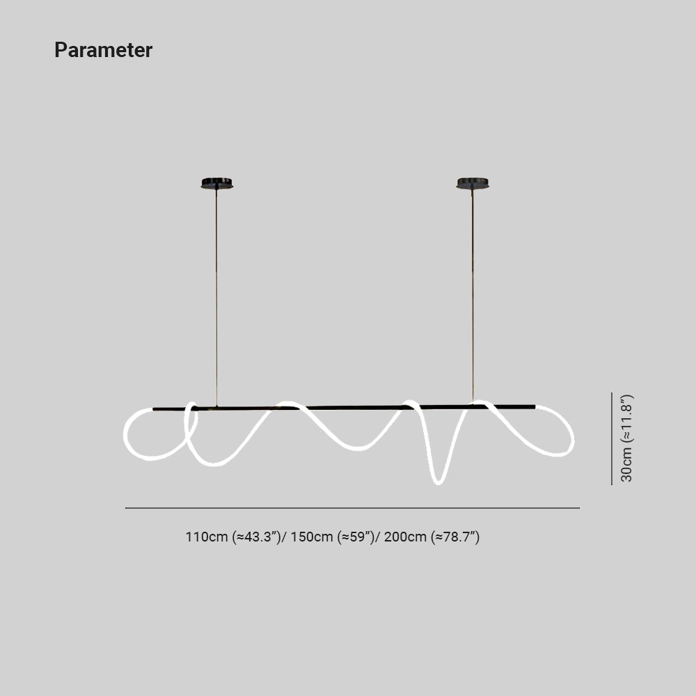 Louise Lampada a Sospensione Metallo Oro Curva Lineare Soggiorno/Camera da Letto