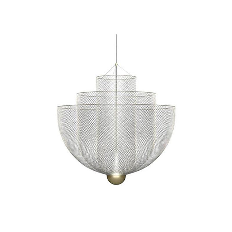 Alessio Unusual Metal Chrome Gold Pendant Light Bedroom Living Room