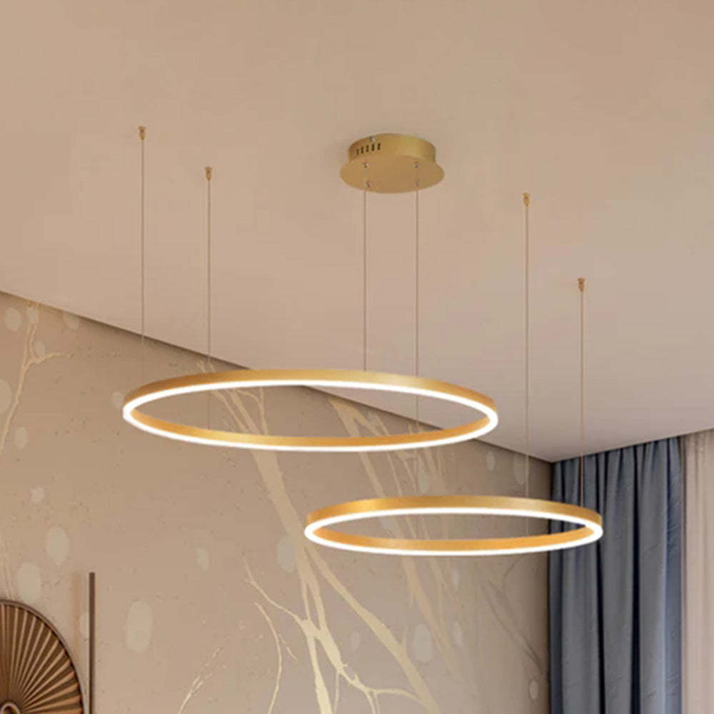 Arisha Lampada a Sospensione Metallo Nero/Oro/Caffè Tir-Cerchio Moderna