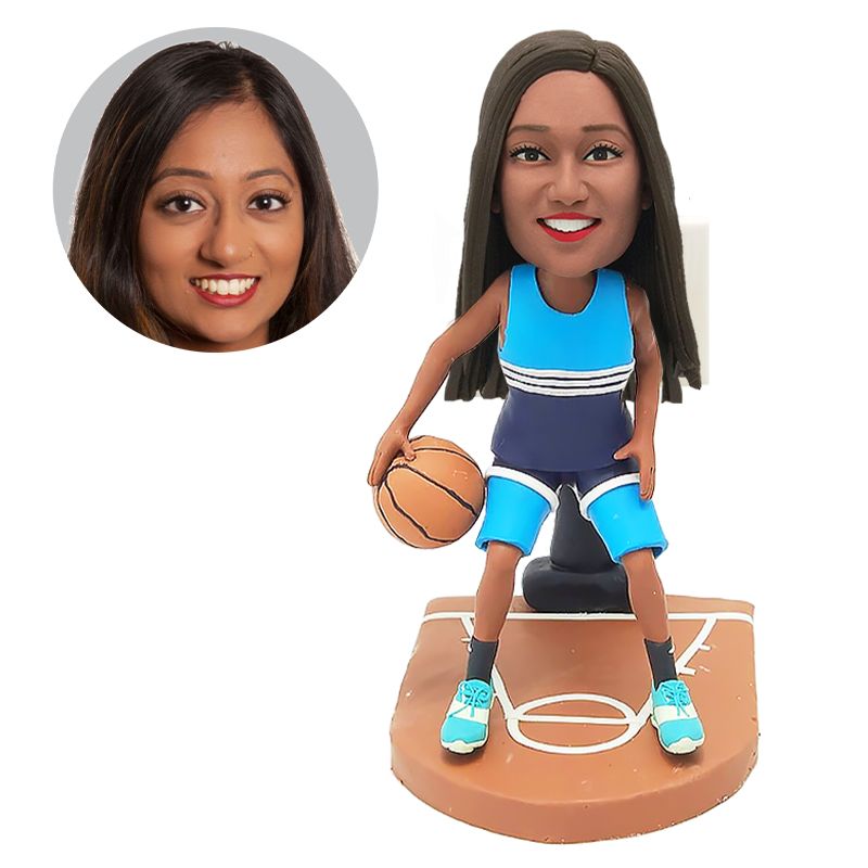 personalised bobble head basketball player holding a basketball