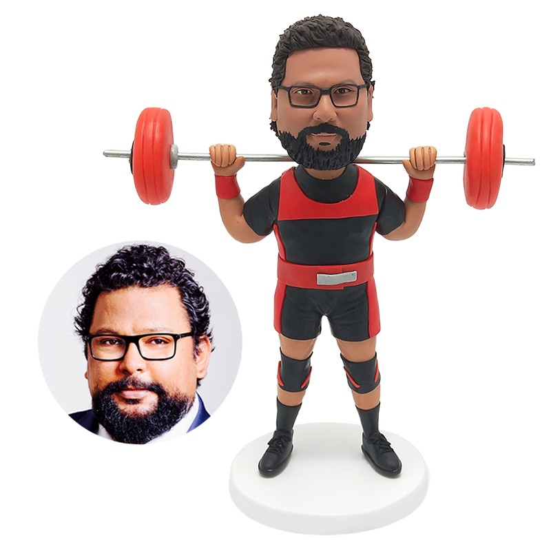 custom bobble head man weightlifting fitness