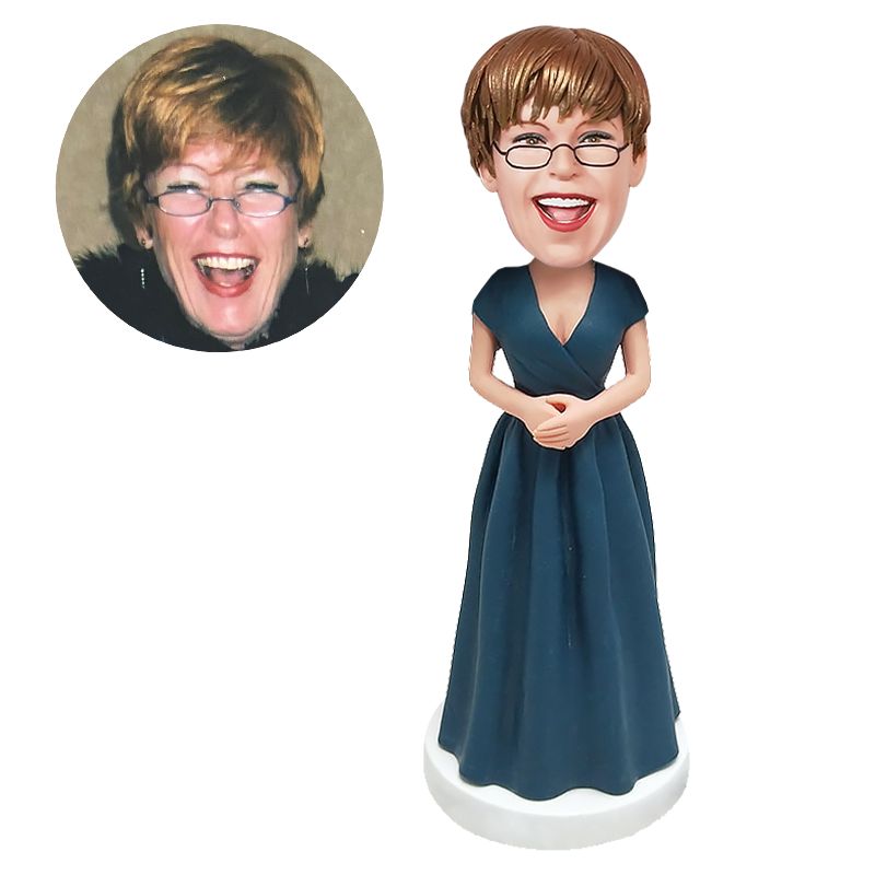 custom bobblehead figure bride or bridesmaid with folded hands